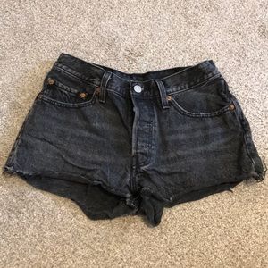Black denim Levi shorts